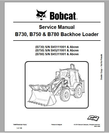 MANUAL DE SERVIÇO - BOBCAT B730, B750