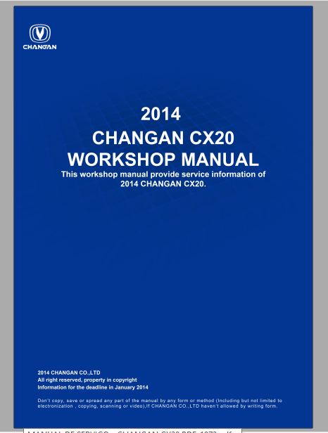 MANUAL DE SERVIÇO - CHANGAN CX20