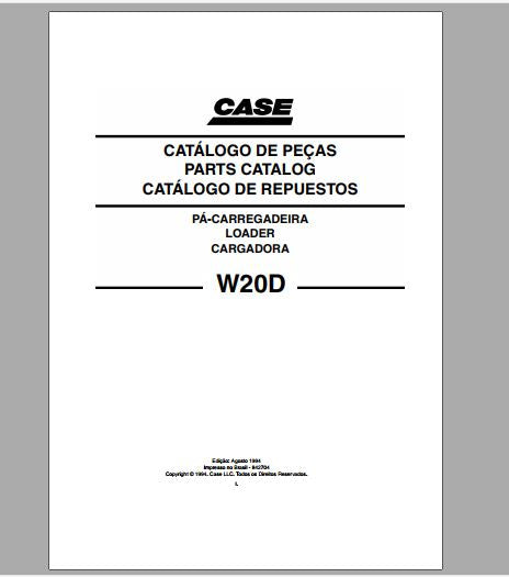 CATALOGO DE PEÇAS PDF PÁ CARREGADEIRA W20D - CASE