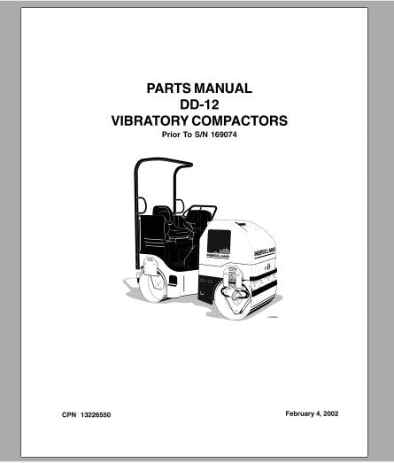 CATALOGO DE PEÇAS PDF ROLO COMPACTADOR DD-12 - INGERSOLL RAND