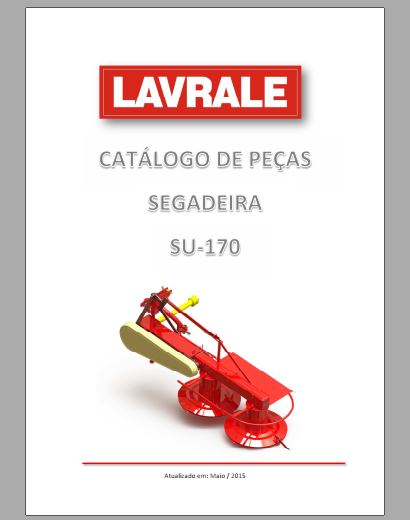 CATALOGO DE PEÇAS PDF SEGADEIRA SU-170 - LAVRALE