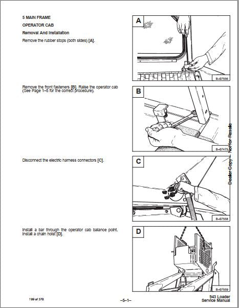 Manual De Serviço BOBCAT - 943 - Mini Carregadeira