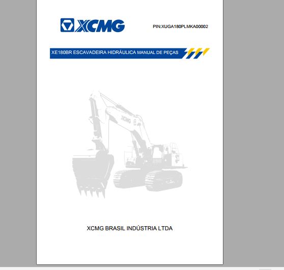 CATALOGO DE PEÇAS PDF ESCAVADEIRA HIDRÁULICA XE180BR - XCMG