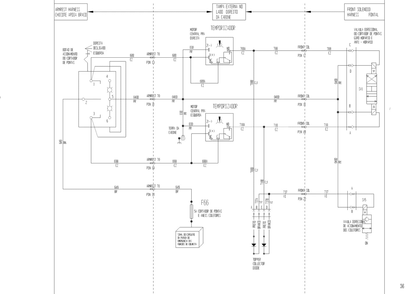 Manual Elétrico/Hidráulico John Deere 3510 — diagrama técnico (página interna do PDF)