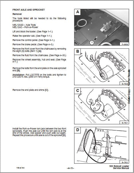 Manual De Serviço BOBCAT - 953 - Mini Carregadeira