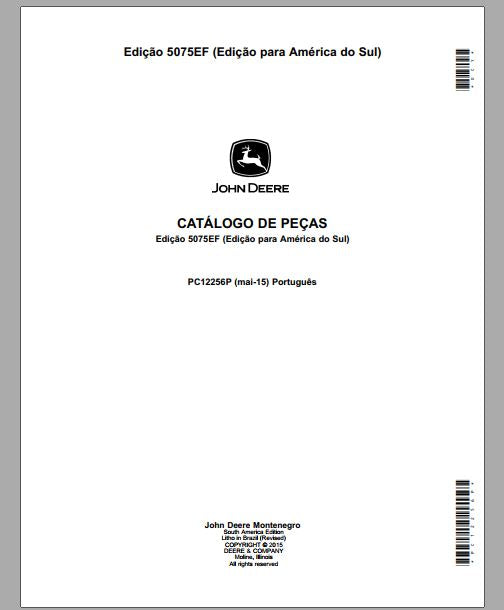 CATALOGO DE PEÇAS PDF TRATOR 5075EF - JOHN DEERE