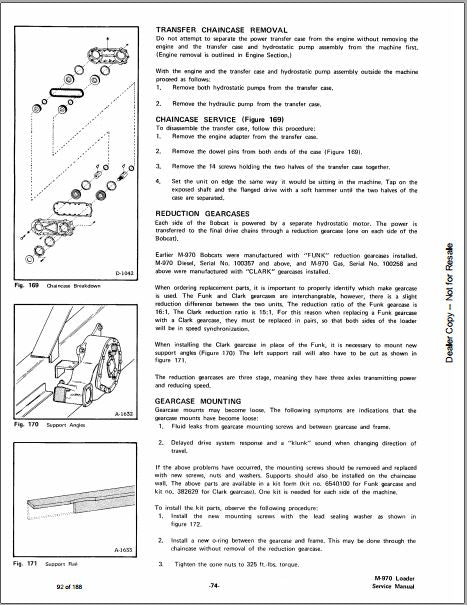 Manual De Serviço BOBCAT - M970 - Mini Carregadeira