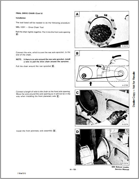Manual De Serviço BOBCAT - 980 - Mini Carregadeira
