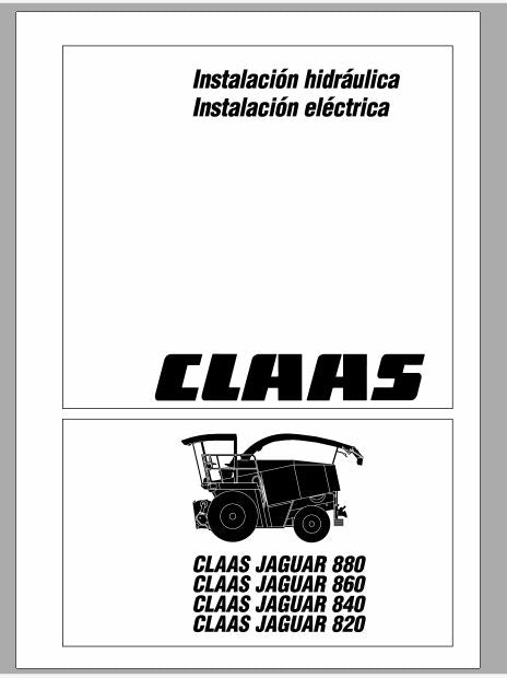 MANUAL ELÉTRICO HIDRÁULICO PDF COLHEITADEIRA JAGUAR 880, 860, 840, 820 - CLAAS