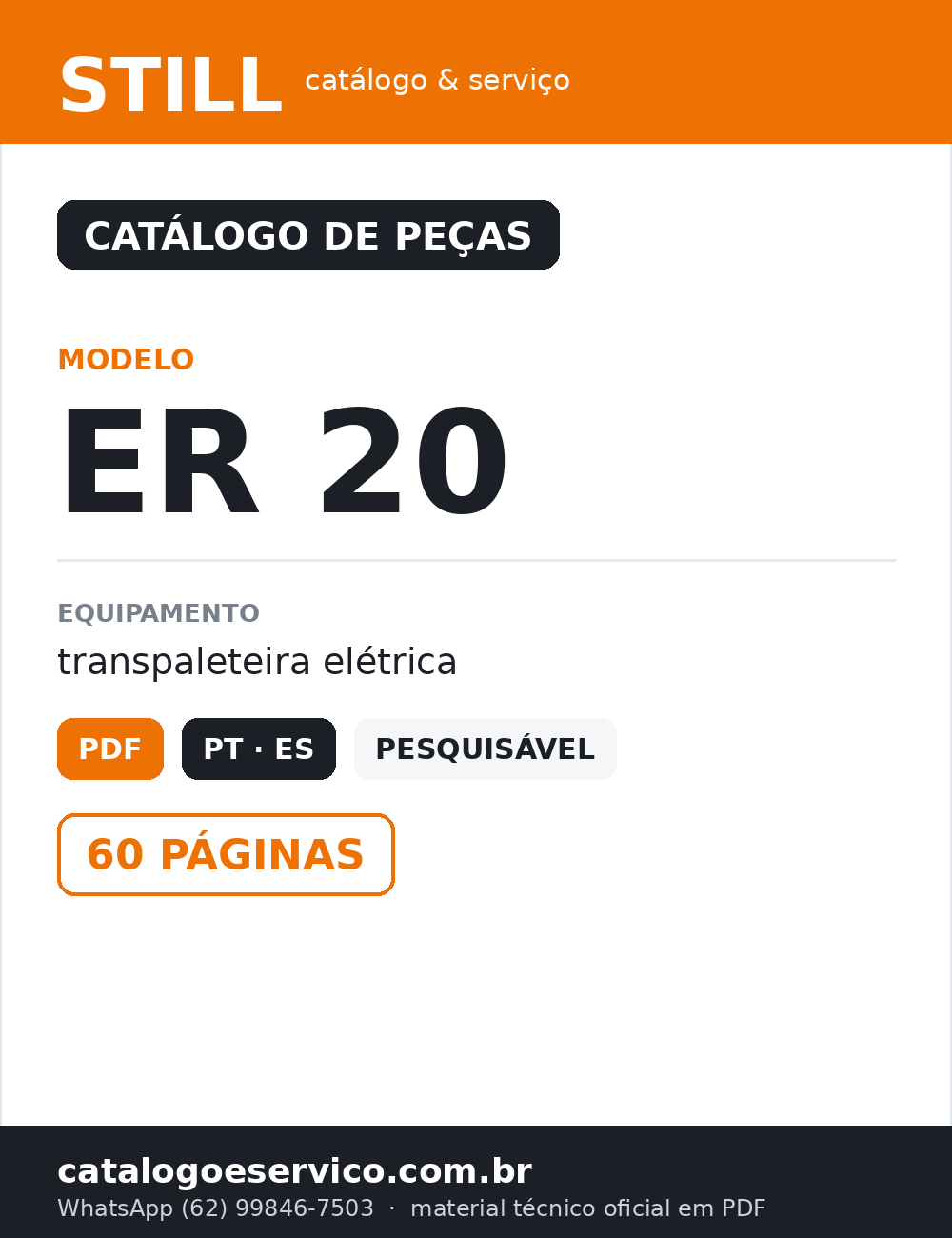 Catálogo de Peças STILL ER 20 — Transpaleteira elétrica