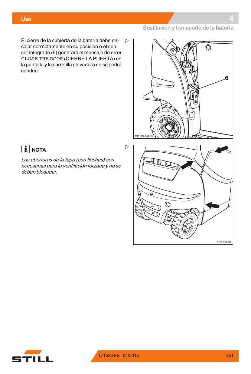 Manual de Operação STILL RX60-35 a RX60-50 — Empilhadeira elétrica contrabalançada (Espanhol) — diagrama de peças 2