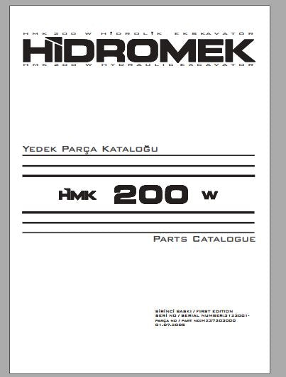 CATALOGO DE PEÇAS PDF ESCAVADEIRA HMK 200W - HIDROMEK