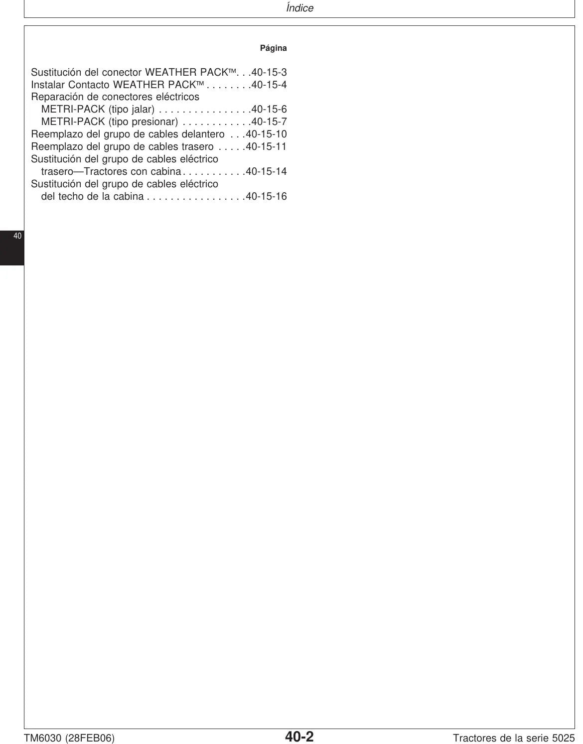 Manual de Serviço John Deere 5425 · 5625 · 5725 — diagrama técnico (página interna do PDF)