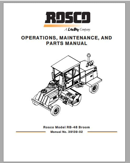 MANUAL DE SERVIÇOS E CATALOGO DE PEÇAS PDF VARREDOURA RB-48 - LEEBOY