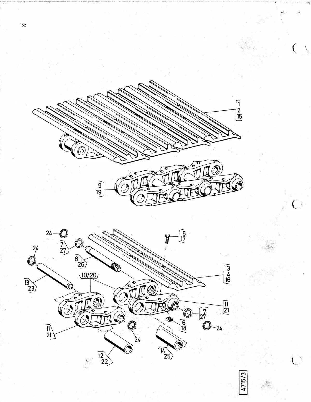Massey Ferguson 600C Trator Esteira — trator, vista explodida 3