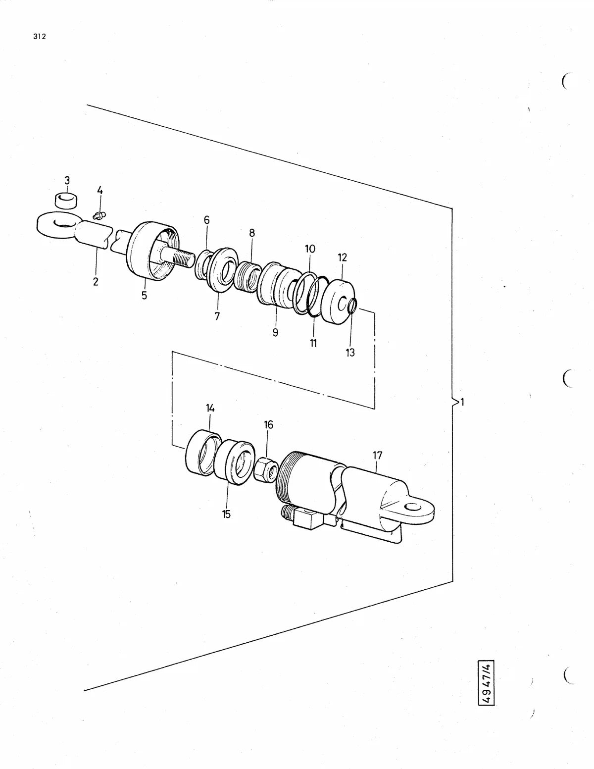 Massey Ferguson 600C Trator Esteira — trator, vista explodida 4