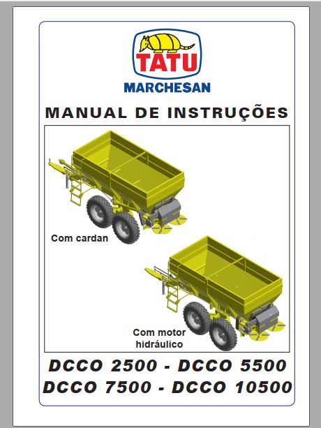 MANUAL DE INSTRUÇÕES PDF DISTRIBUIDORES DCCO 2500, 5500, 7500, 10500 - TATU MARCHESAN