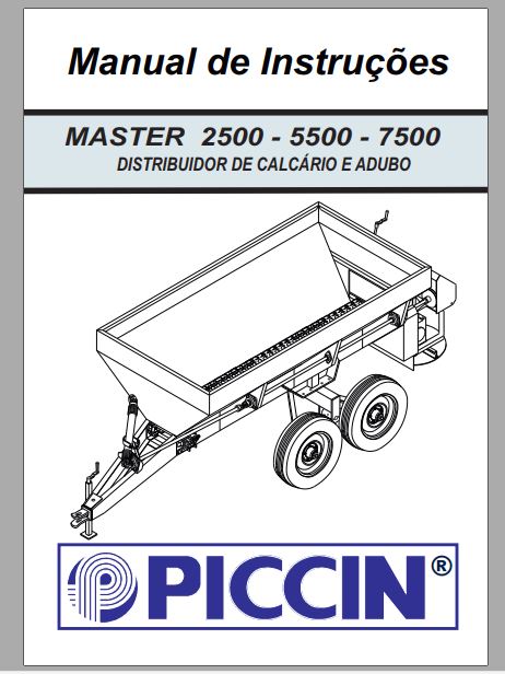 MANUAL DE INSTRUÇOES PDF DISTRIBUIDORES MASTER 2500, 5500, 7500 - PICCIN