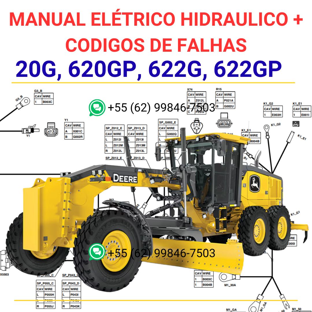 Manual Eletrico Hidraulico 620G, 620GP, 622G, 622GP + Codigos de Falhas + Diagnostico