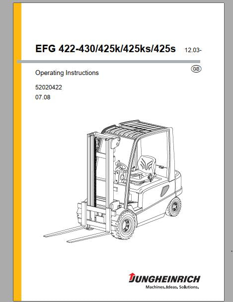 MANUAL DE INSTRUÇÕES PDF EMPILHADEIRA EFG 422-430-425k-425ks-425s - JUNGHEINRICH