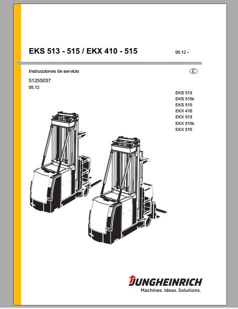 MANUAL DE INSTRUÇÕES PDF EMPILHADEIRA EKS 513 515 515K, EKX 410 515 515K - JUNGHEINRICH