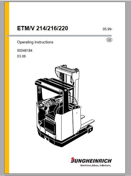 MANUAL DE INSTRUÇÕES PDF EMPILHADEIRA ETM-V 214-216-220 - JUNGHEINRICH
