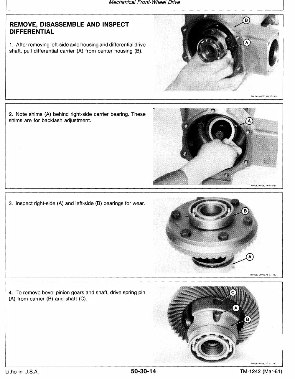 Manual de Serviço John Deere 650 · 750 — figura de reparo (página interna do PDF)