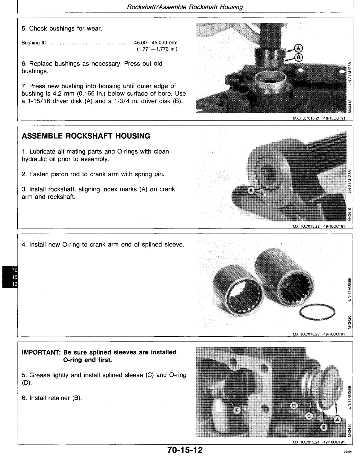 Manual de Serviço John Deere 655 · 755 · 855 · 955 · 756 · 856 — diagrama técnico (página interna do PDF)