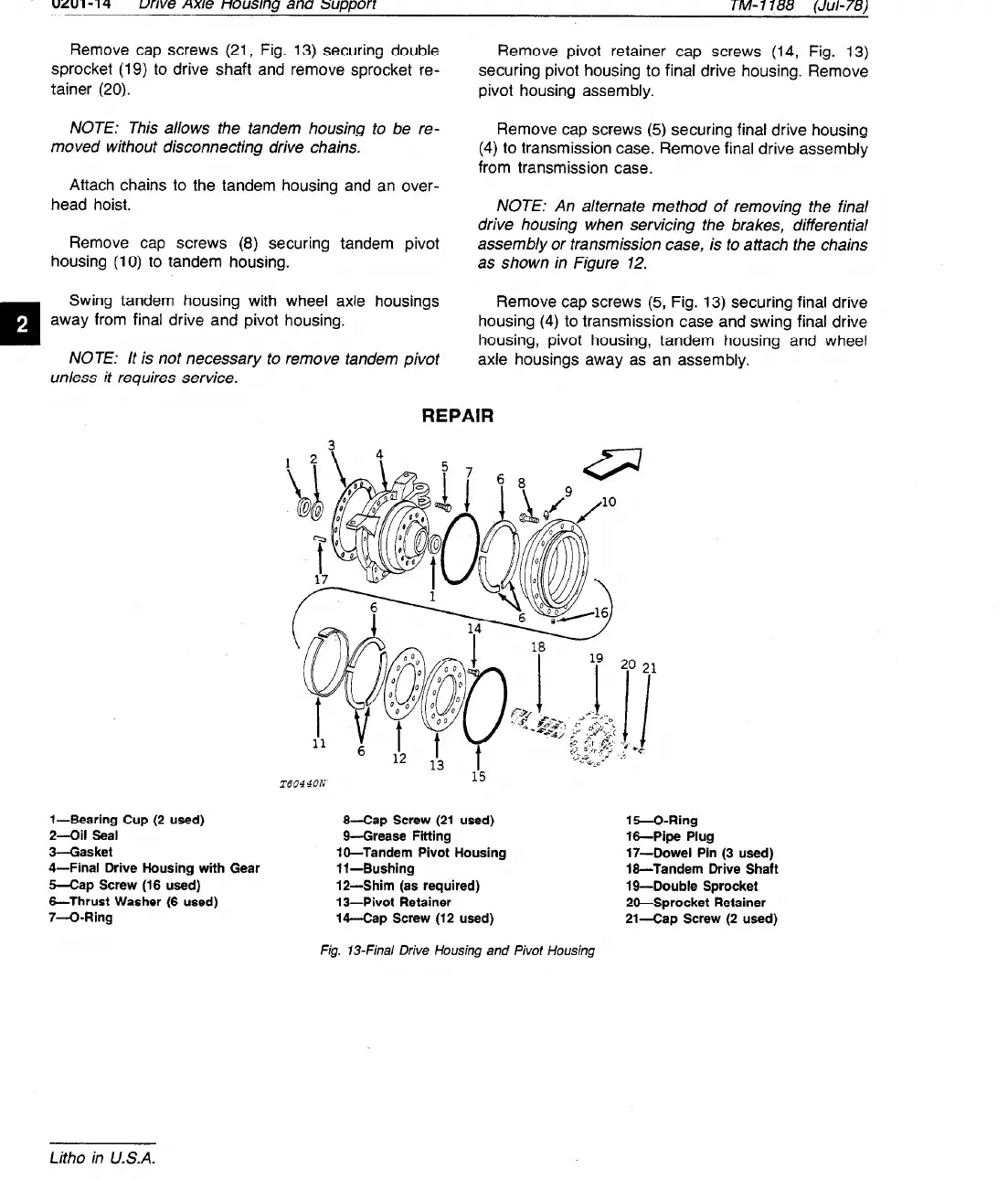 Manual de Serviço John Deere 670A · 672A — diagrama técnico (página interna do PDF)
