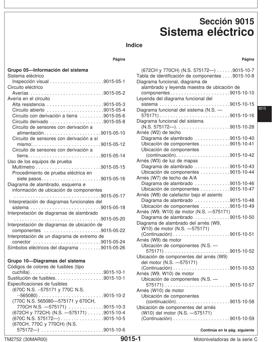 Manual Elétrico/Hidráulico John Deere 670C · 670CH · 672CH · 770C — procedimento de serviço (página interna do PDF)