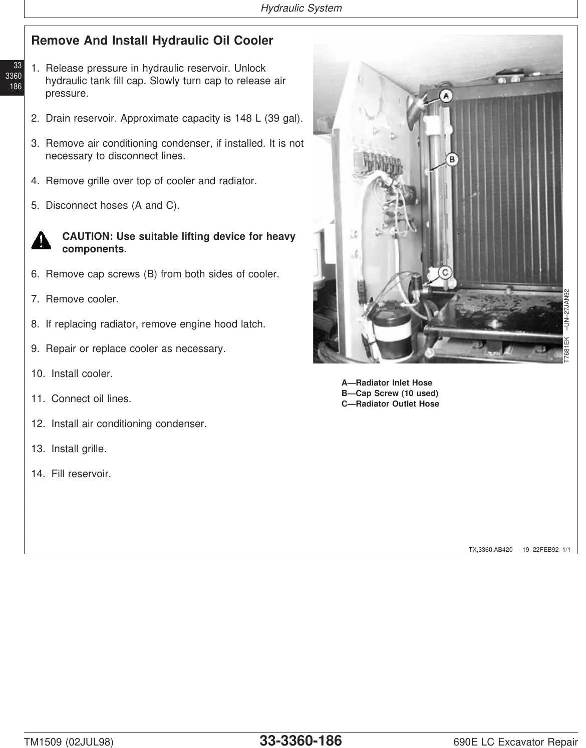 Manual de Serviço John Deere 690E LC — figura de reparo (página interna do PDF)
