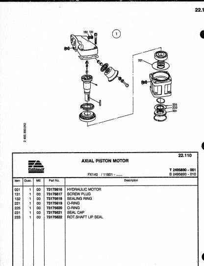 catalago de pecas escavadeiras FX140 fiat allis