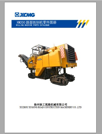 CATALOGO DE PEÇAS PDF FRESADORA XM200E - XCMG