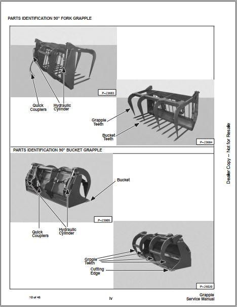 Manual De Serviço BOBCAT - GRAPPLE 90 Fork & 90 Bucket