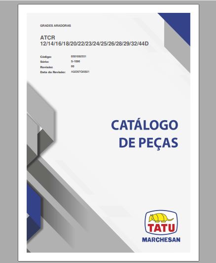 CATALOGO DE PEÇAS PDF GRADES ARADORAS ATCR 12-14-16-18 - TATU MARCHESAN