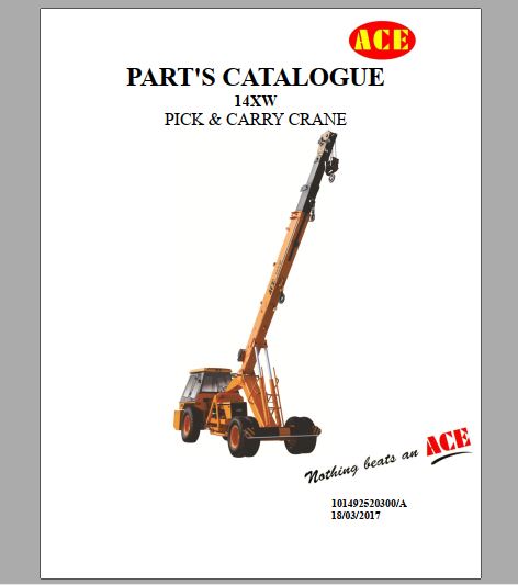 CATALOGO DE PEÇAS PDF GUINDASTE 14XW - ACE