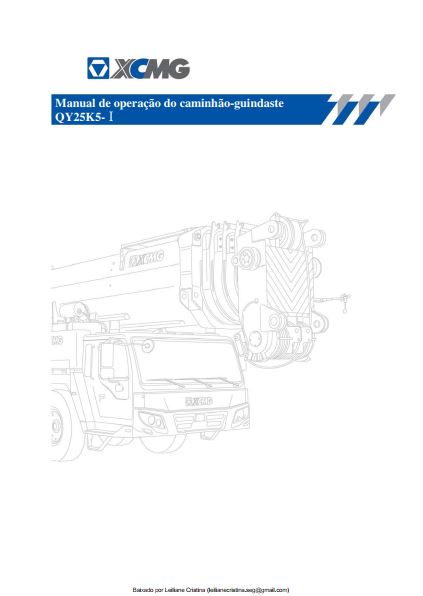 MANUAL DE OPERAÇÃO PDF CAMINHÃO GUINDASTE QY25K5-I - XCMG