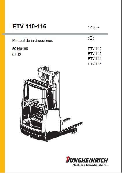 MANUAL DE OPERAÇÃO PDF EMPILHADEIRA ETV 110-116 - JUNGHEINRICH