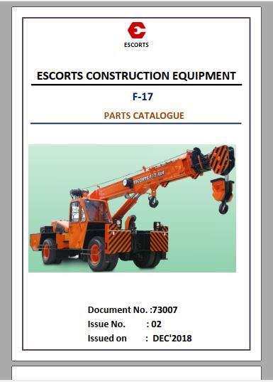 CATALOGO DE PEÇAS PDF GUINDASTE F17 4X4 - ESCORTS