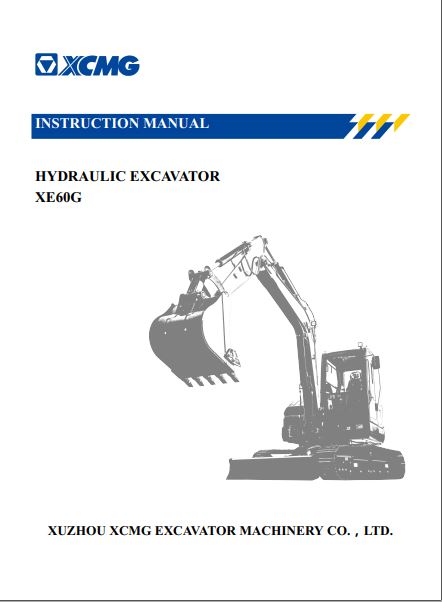 MANUAL DE OPERAÇÃO PDF ESCAVADEIRA HIDRÁULICA XE60G - XCMG