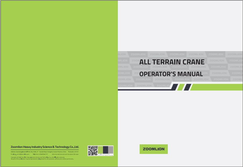 MANUAL DE OPERAÇÃO PDF GUINDASTE ZAT1600H - ZOOMLION