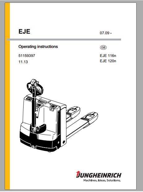 MANUAL DE OPERAÇÃO PDF PALETES EJE 116N, EJE 120N - JUNGHEINRICH