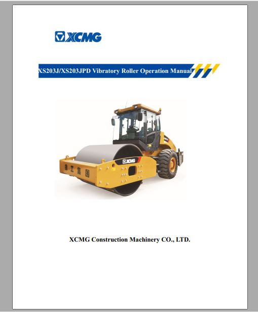 MANUAL DE OPERAÇÃO PDF ROLO VIBRATÓRIO XS203J, XS203JPD - XCMG