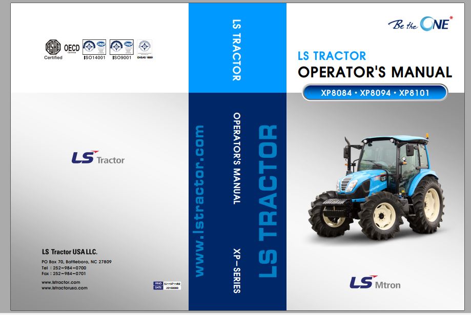 MANUAL DE OPERAÇÃO PDF TRATORES XP8084, XP8094, XP8101 - LS