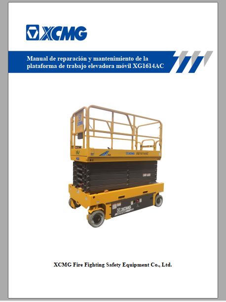 MANUAL DE REPARAÇÃO E MANUTENÇÃO PDF PLATAFORMA ELÉTRICA XG1614AC - XCMG