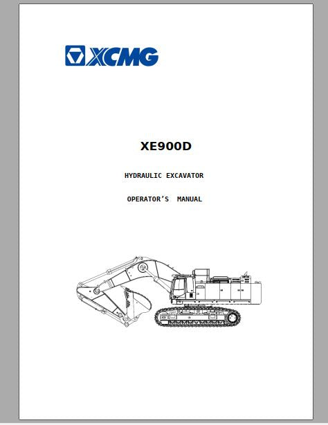 MANUAL DO OPERADOR PDF ESCAVADEIRA HIDRÁULICA XE900D - XCMG