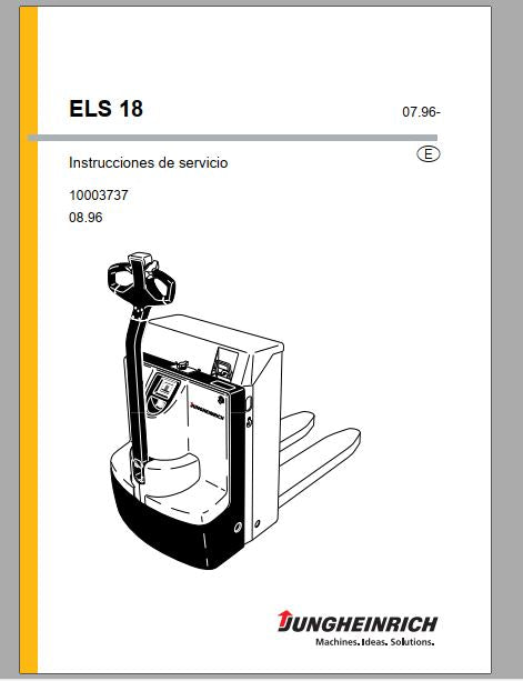 MANUAL INSTRUÇÕES DE SERVIÇOS PDF EMPILHADEIRA ELS 18 - JUNGHEINRICH