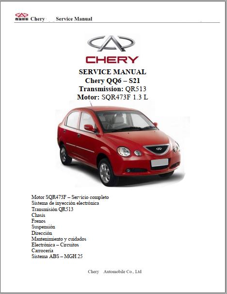 MANUAL DE SERVIÇOS DE OFICINA PDF CHERY QQ6-S21 - CHERY