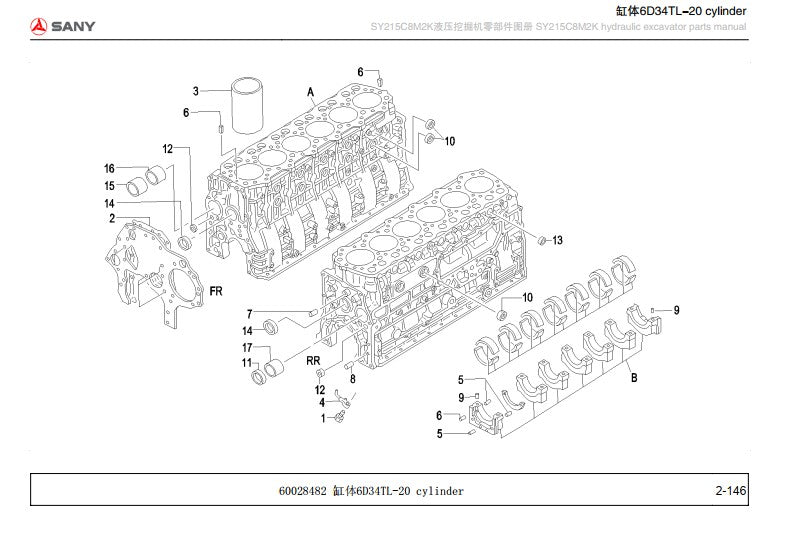 CATALOGO DE PEÇAS ESCAVADORA HIDRAULICA SANY - SY215C