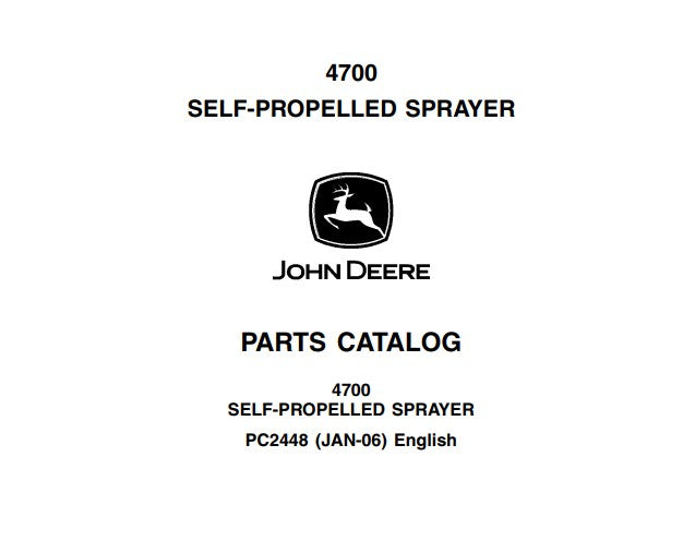 CATALOGO DE PEÇAS PULVERIZADOR - 4700 JOHN DEERE